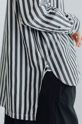 UNIVERSAL TISSU バーバーストライプ ワーキングシャツ